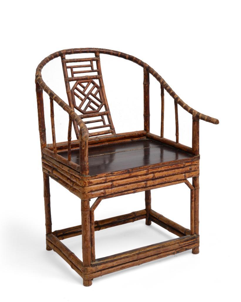Chinese Bamboo Horseshoe Back Child's Armchair. (1 of 4)