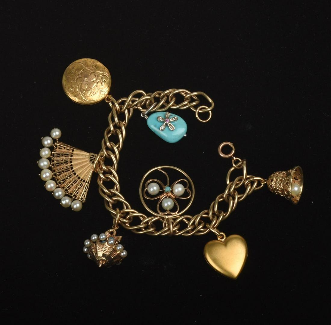 14k Gold Charm Bracelet. (1 of 2)