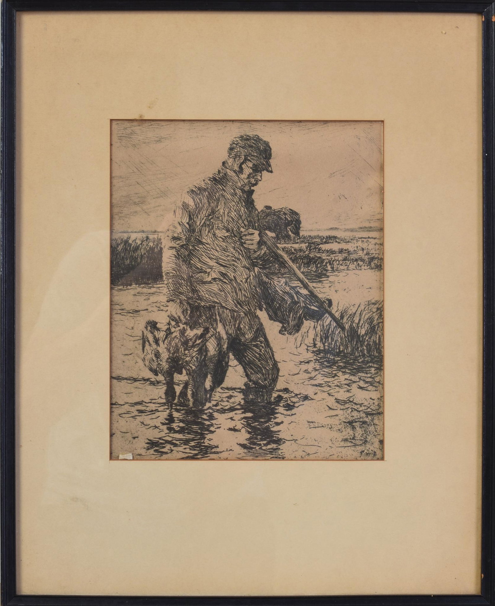 Reproduction of Frank Benson's The Gunner.: Frame 15.5 x 12.5 inches.