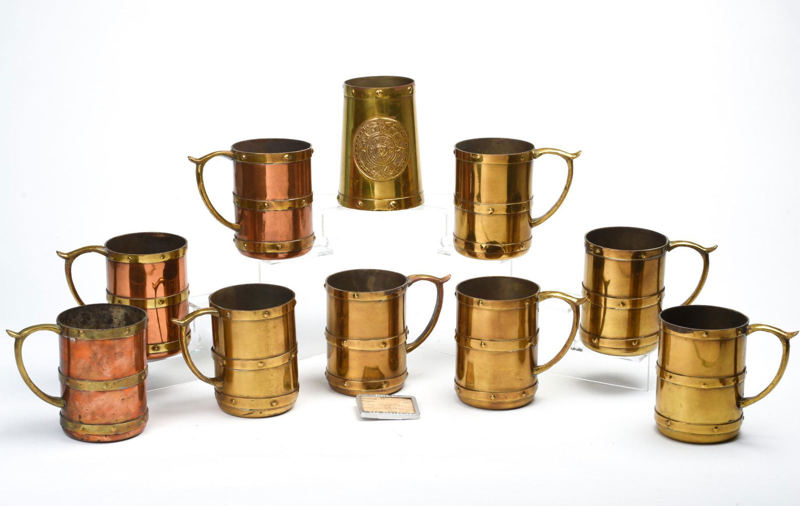 Group of Copper and Brass Mugs. (1 of 7)