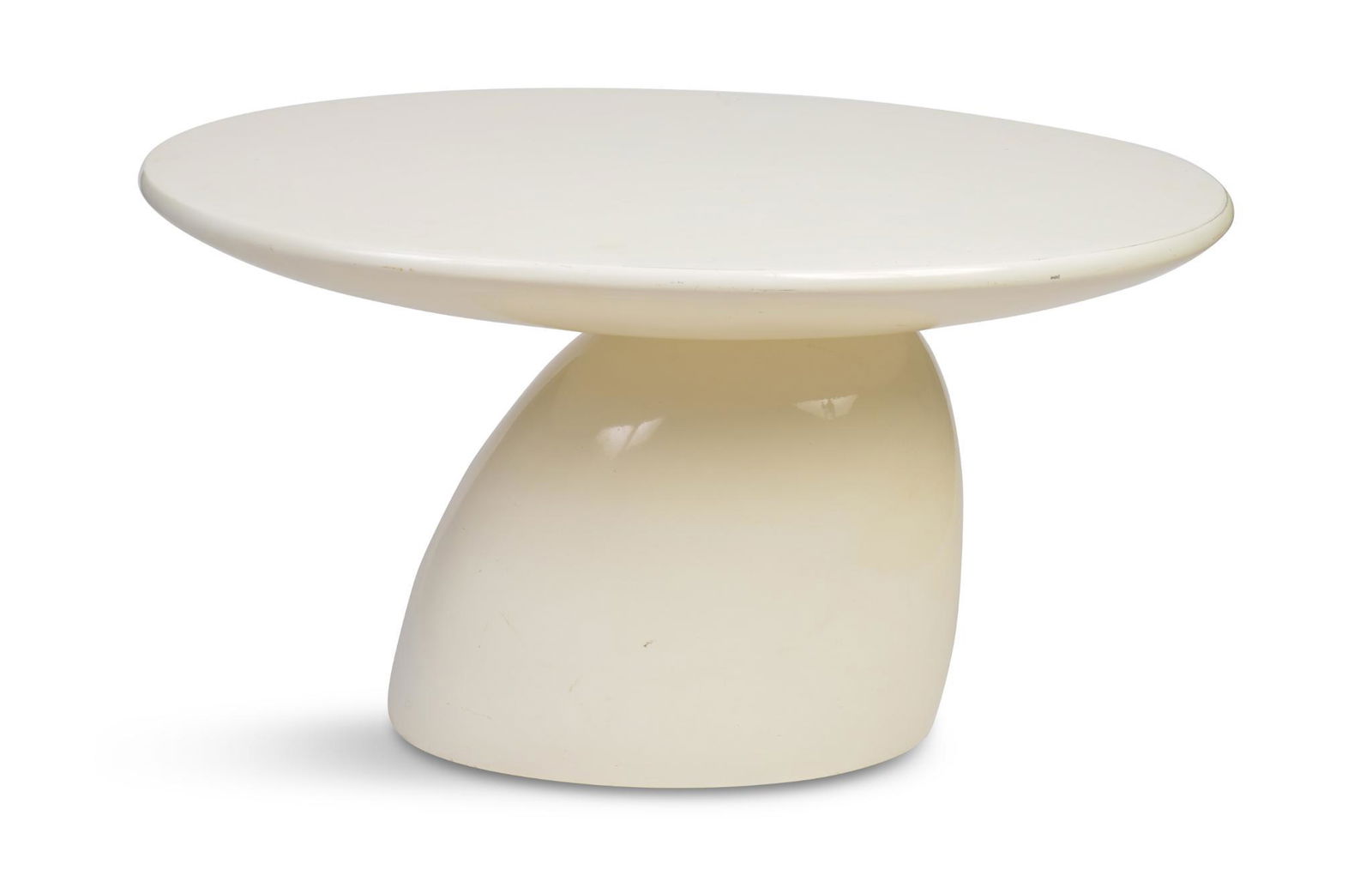 Eero Aarnio "Parabel" Fiberglass Table: Height 17 inches, top 31 x 22 inches, c. 2002