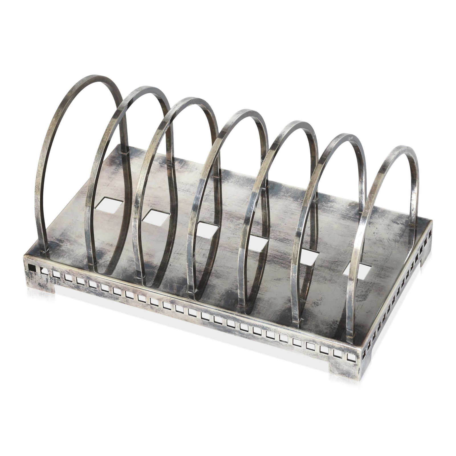 Richard Meier for Swid Powell Letter Holder.: Silverplate, length 8.25 inches, height 4.25 inches.