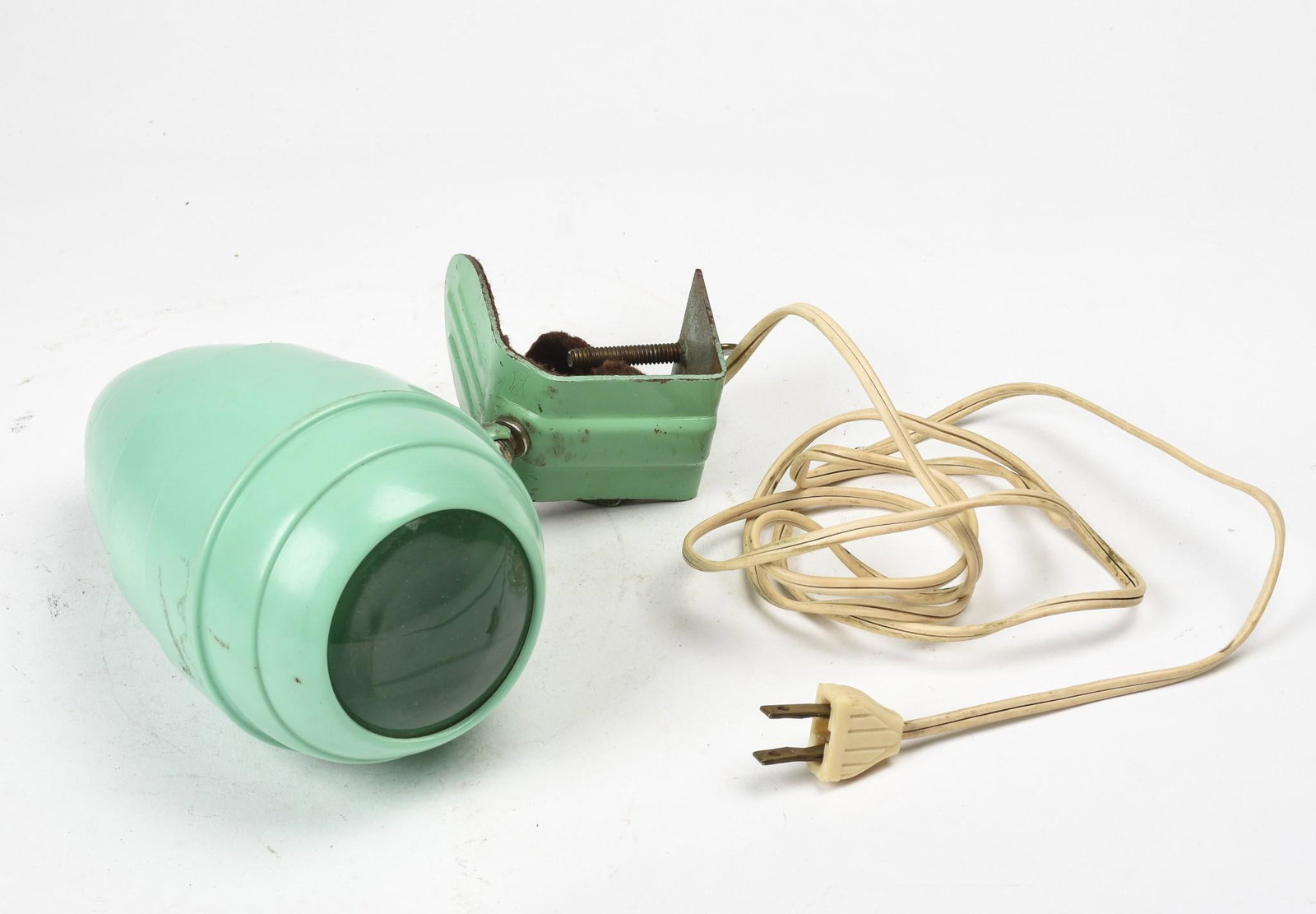 Mid Century Modern Bullet Light.: Length 8 inches, in original seafoam paint. Working condition, takes a standard bulb.