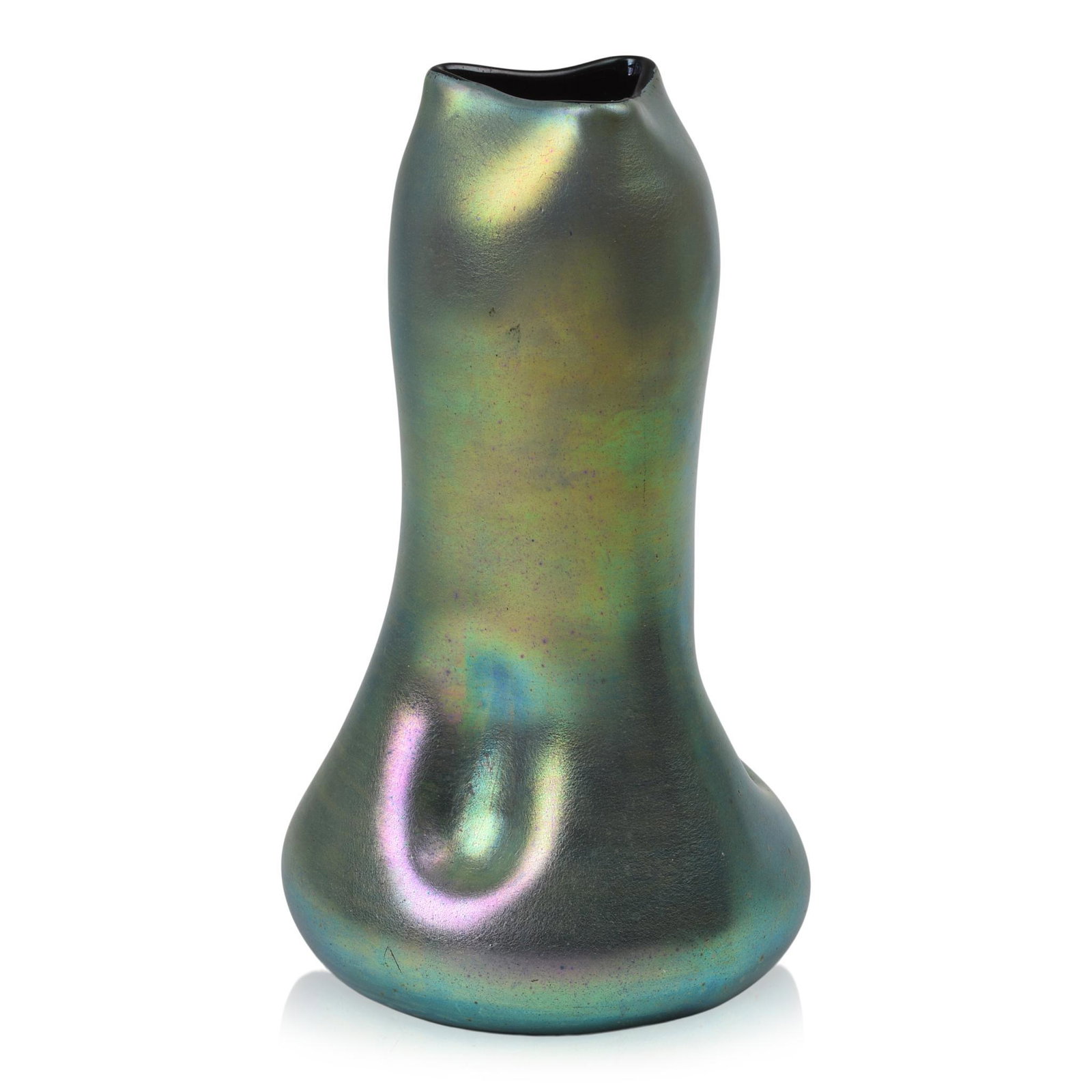 Kralik "Glatt Silberiris" Iridescent Glass Vase: Height 12 inches.