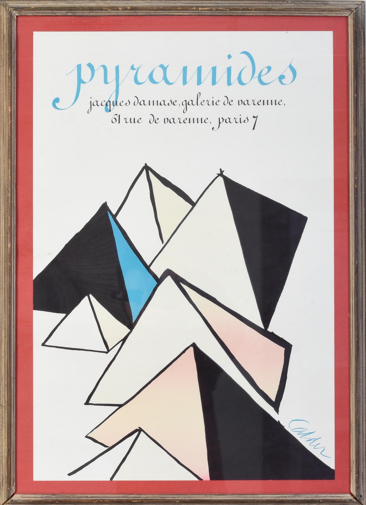 Alexander Calder Paris Exhibition Poster.: Galerie de Varenne, 27 x 19 inches, framed.