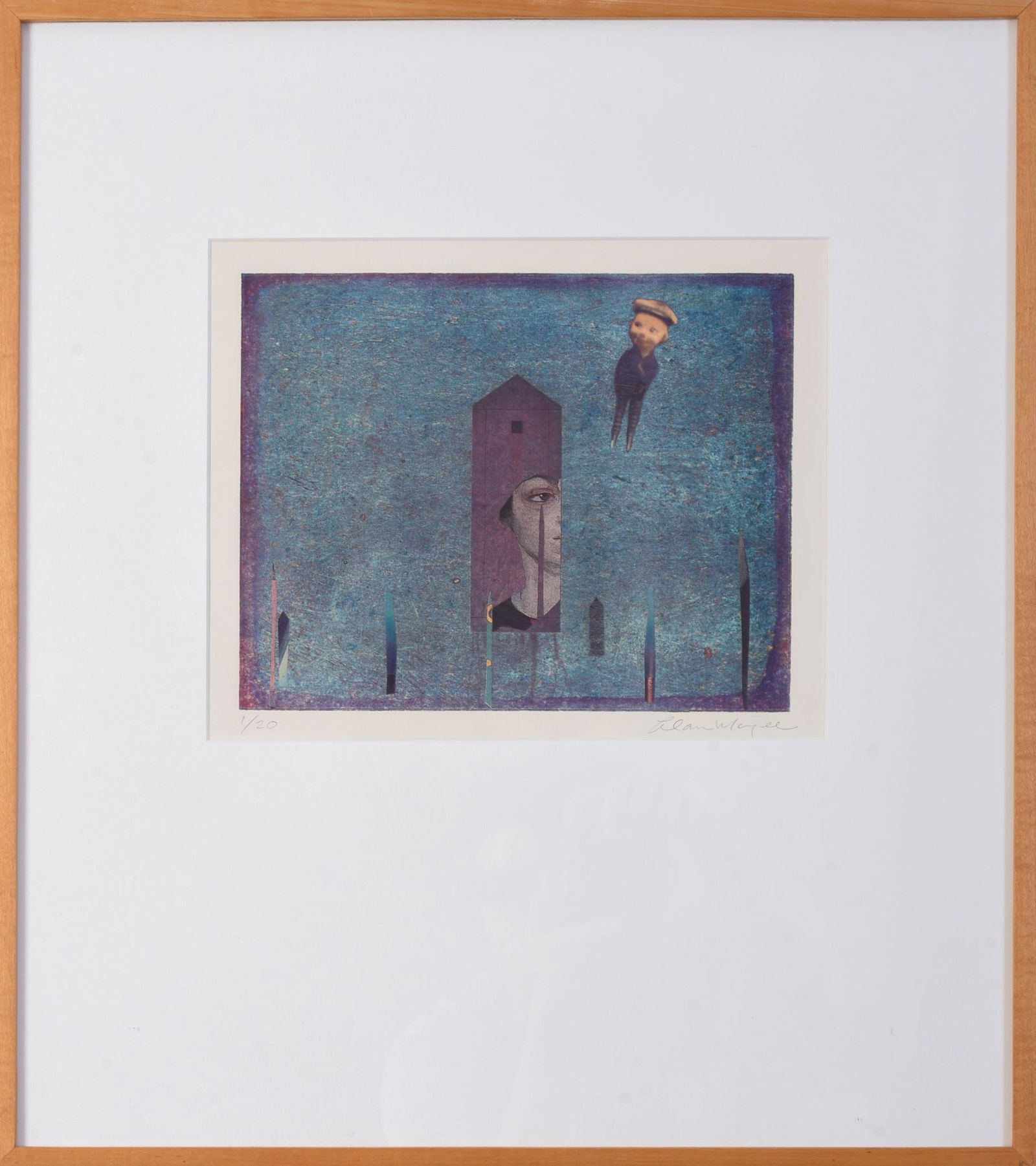 Alan Magee (b. 1947). Going Over, 1988.: Color laserprint on rag paper, 8 x 10 inches. In original frame, 21.25 x 19 inches.