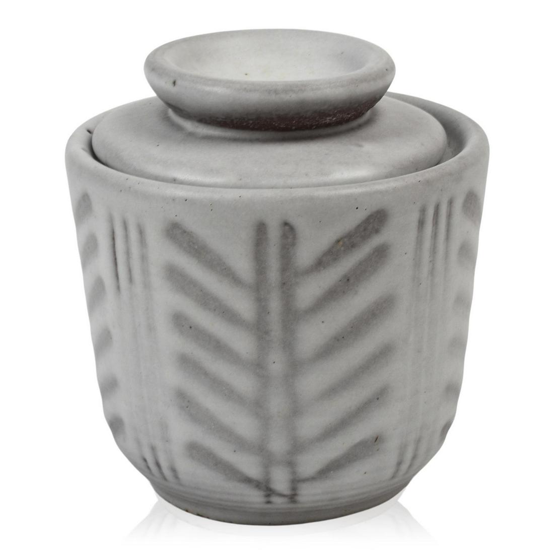 Lee Rosen for Design Technics Lidded Jar: Height 4.5 inches, signed, circa 1950s.