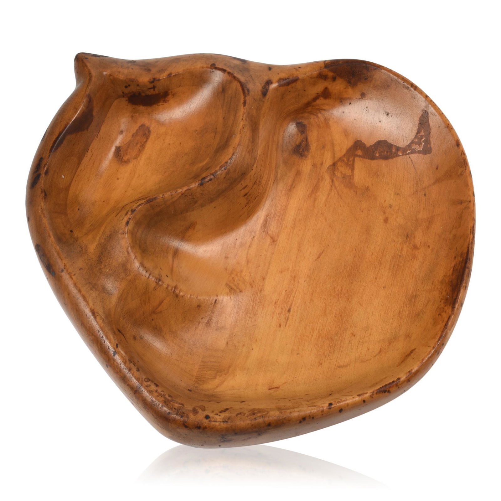 Russel Wright "Oceana" Wood Bowl: Height 2 inches, diameter 12 inches, signed, c. 1930s.
