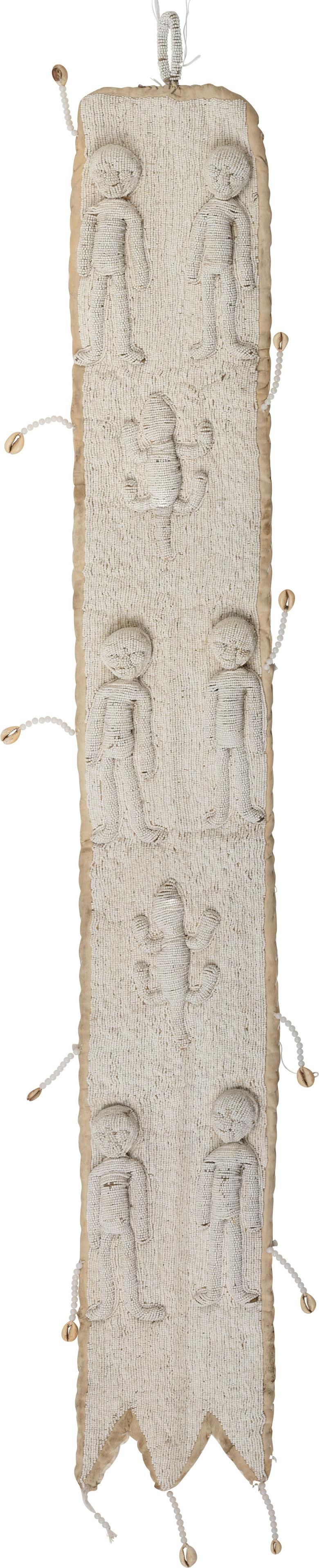 African Beaded Ceremonial Sash: Yoruba Tribe, Nigeria, 52 x 7 inches.