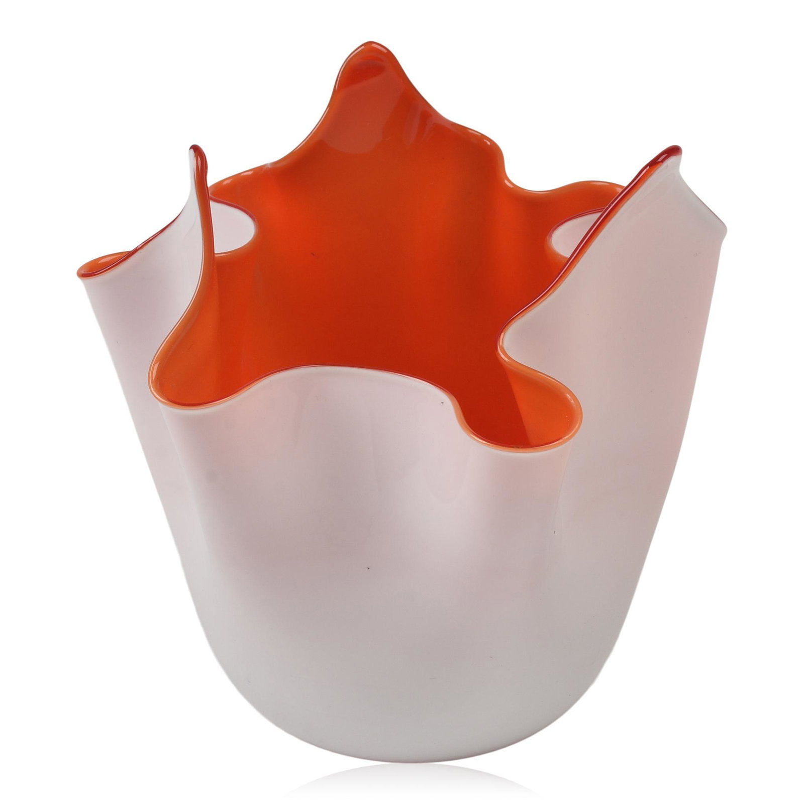 Murano Glass Handkerchief Vase: Unsigned, attributed to Venini, Murano, Italy, c. 1960s, height 6 inches.