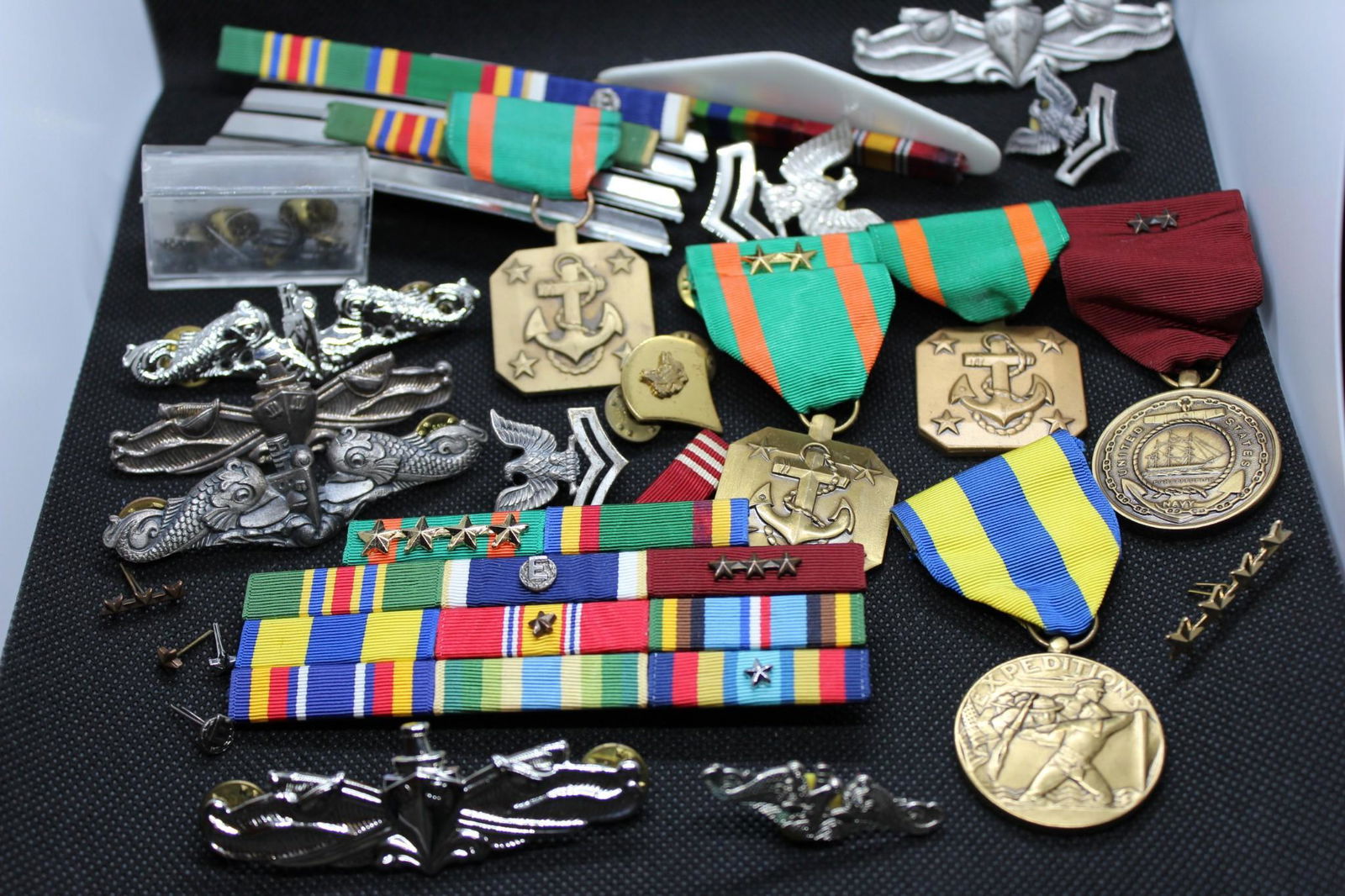 Large Lot of Navy & Army Pins, Medals and Badges. (1 of 4)