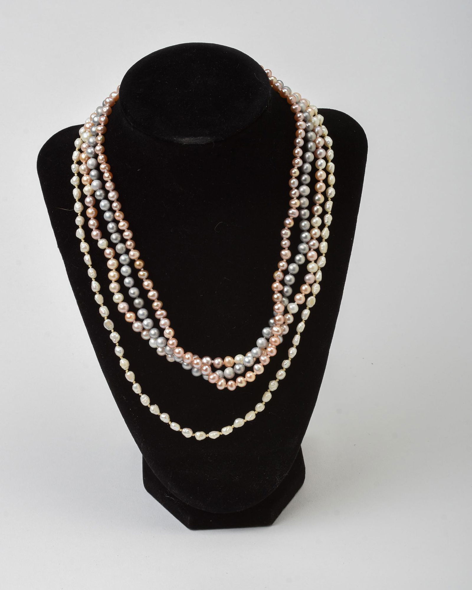 Four Sterling Clasp Multi Colored Necklaces. (1 of 1)