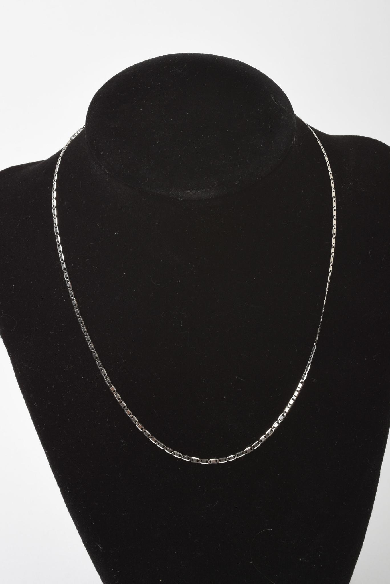 18K White Gold Mariner Link Necklace. (1 of 1)