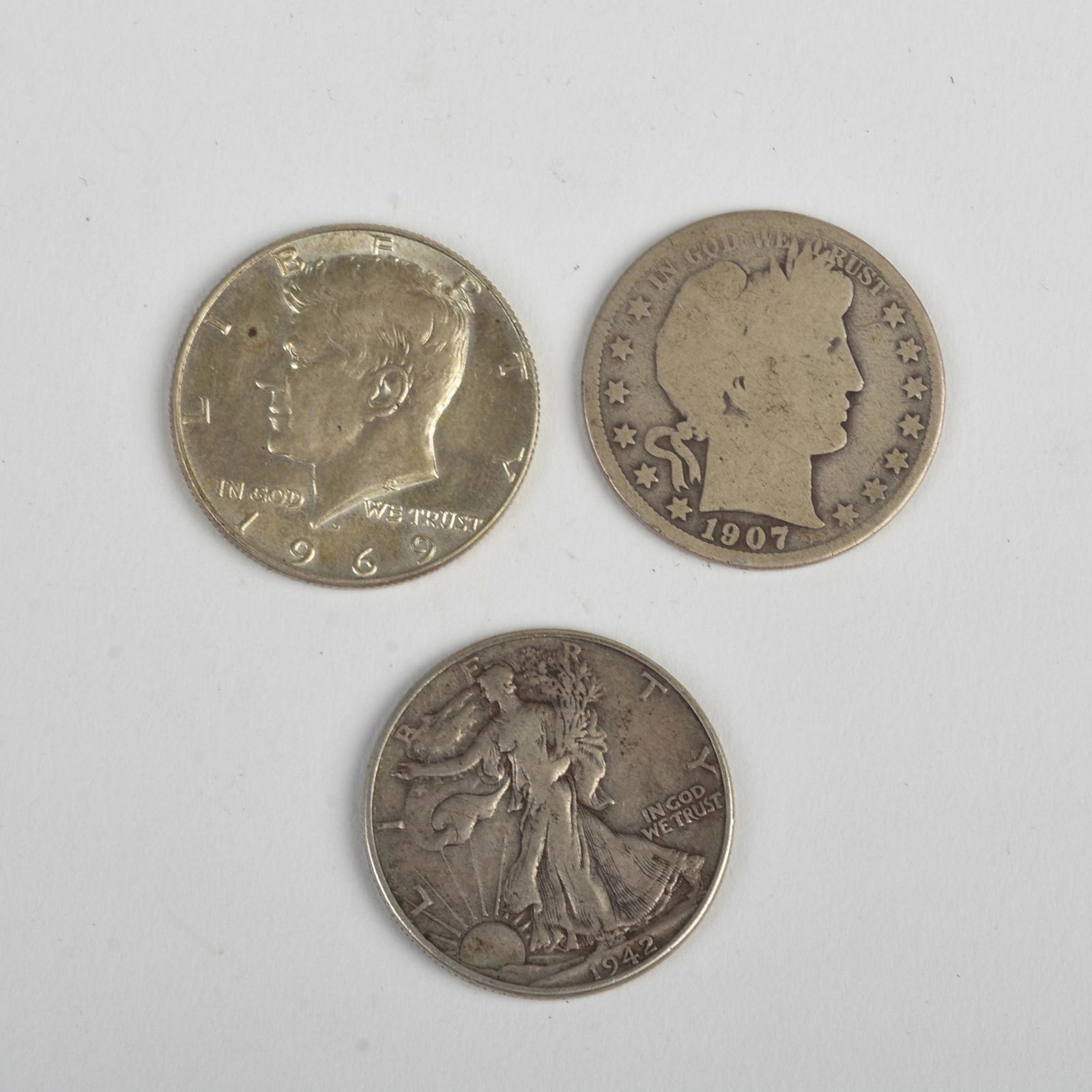 Three Silver Half Dollars. (1 of 2)