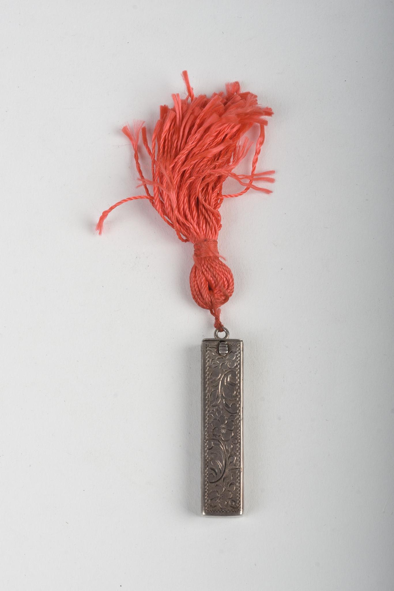 Czech .900 Silver Pencil or Lipstick Holder.: Length 2.25 inches, 14 grams without tassel.