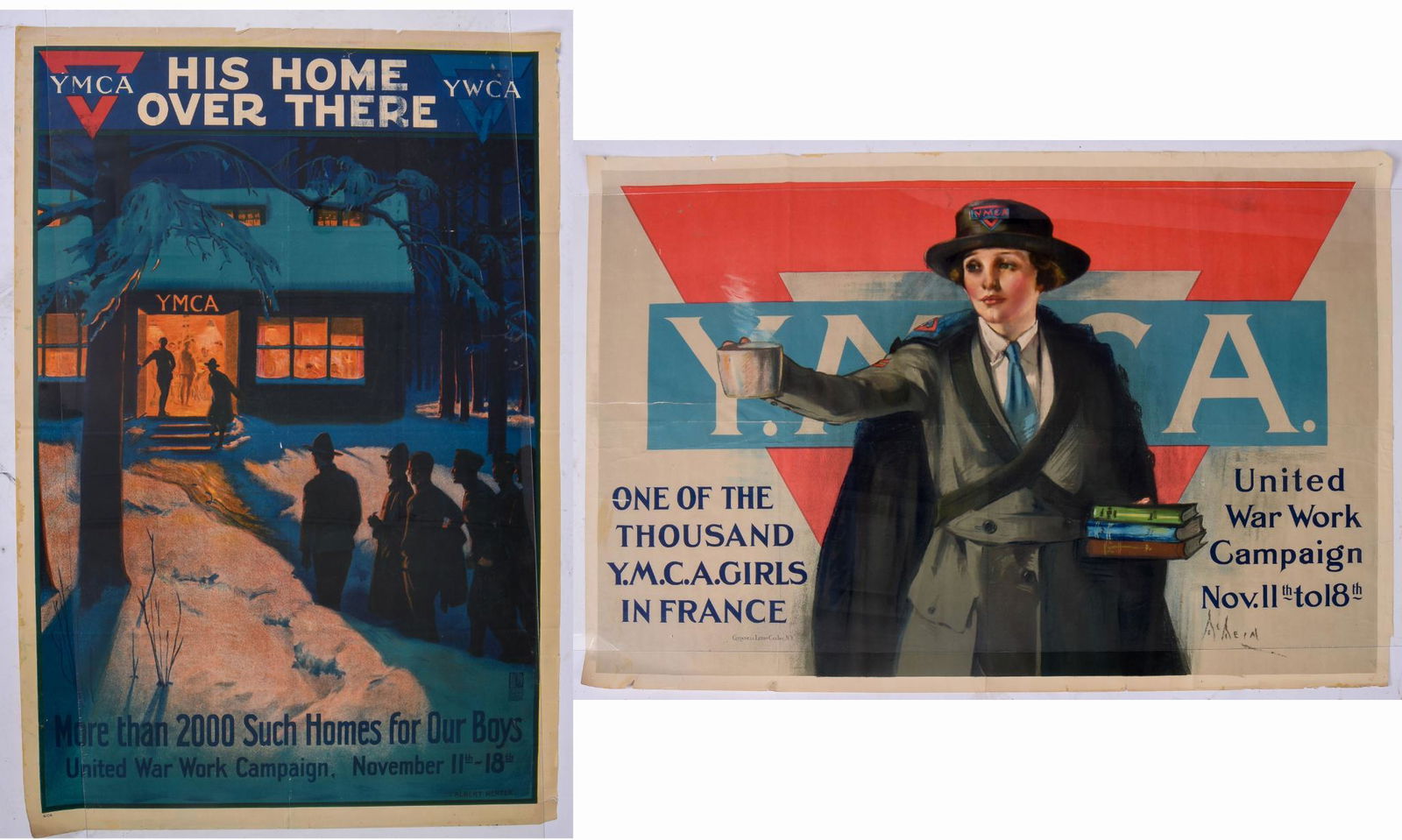 Three WWI YMCA Posters. (1 of 3)