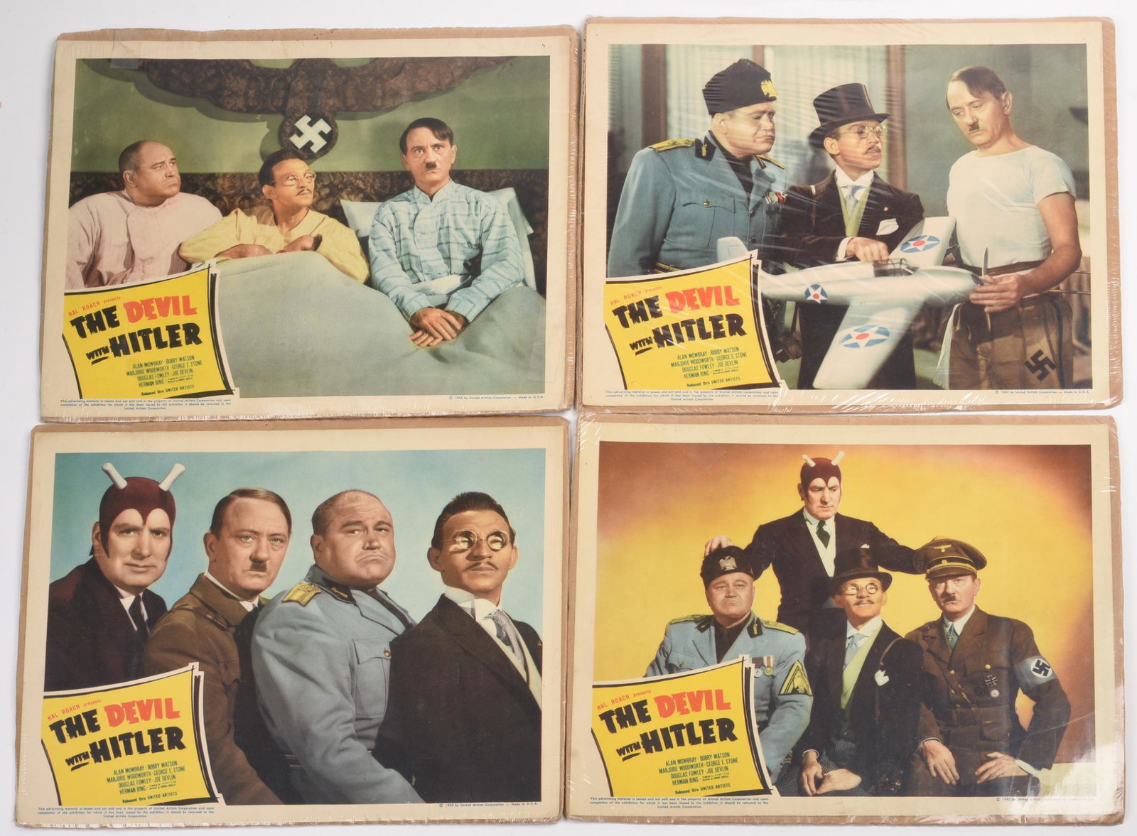 Four The Devil With Hitler Movie Posters.: Each 11 x 14 inches.