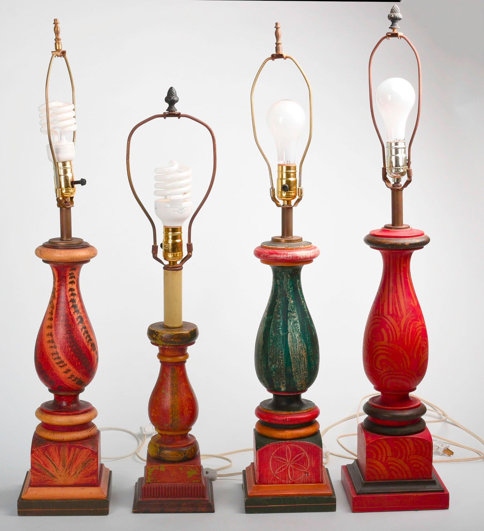 Four Contemporary Grain Painted Table Lamps. (1 of 1)