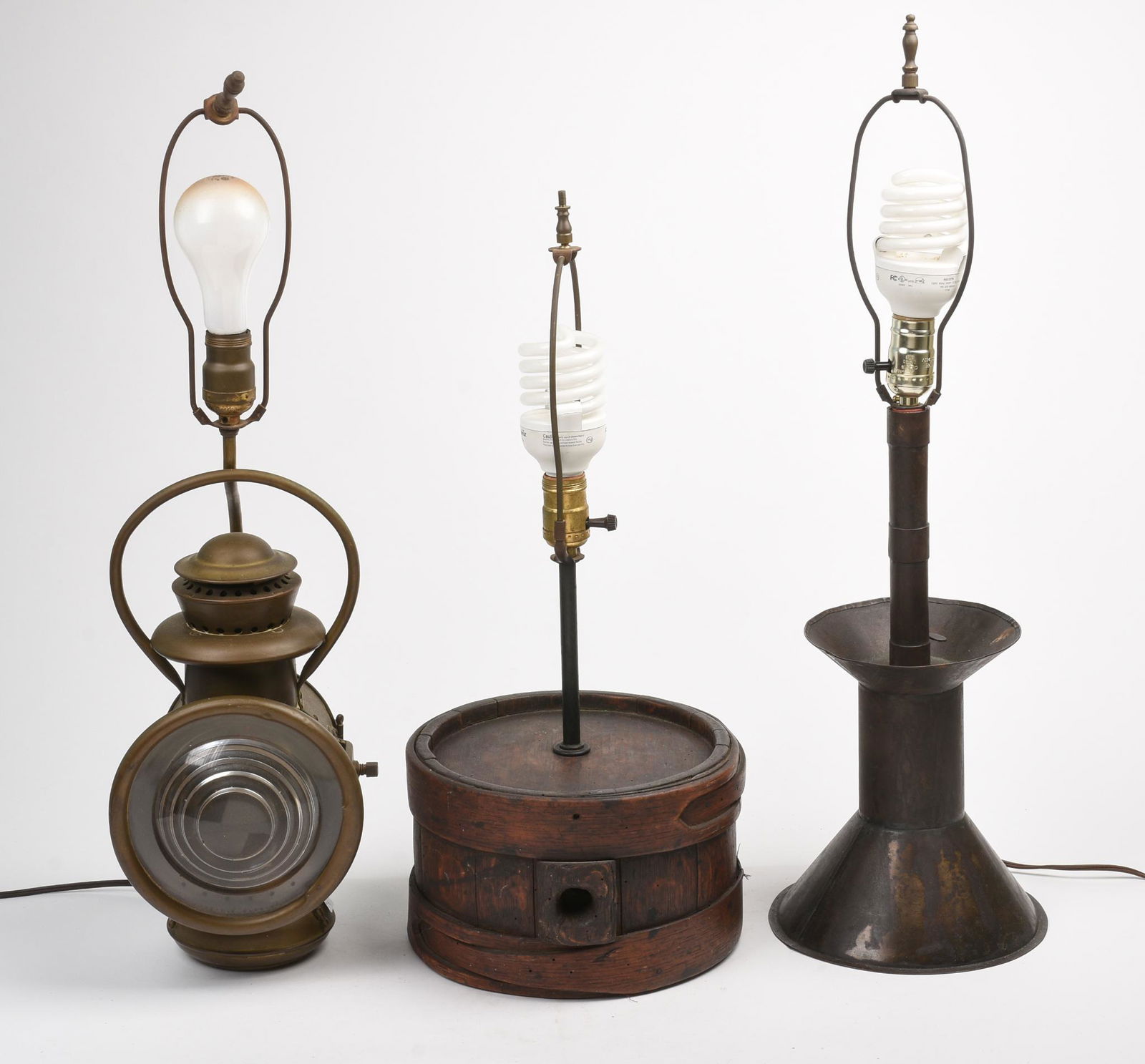 Three Antique Styled Table Lamps. (1 of 2)