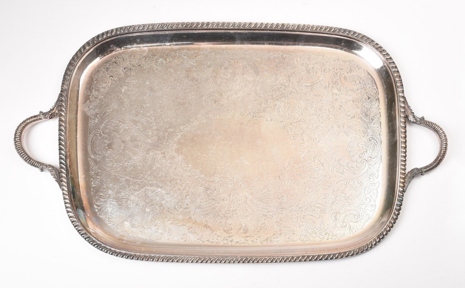 Large Sheffield Silver Company Tray.: Silverplate, 27 x 15.5 inches.