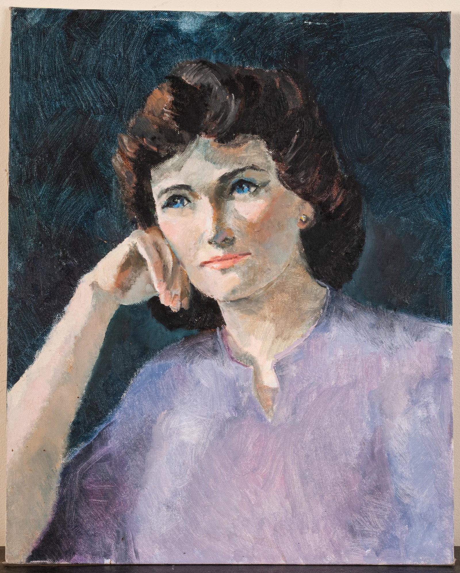 Elsie Streever Batzell. Portrait of a Woman in Purple: Oil on board, 20 x 16 inches