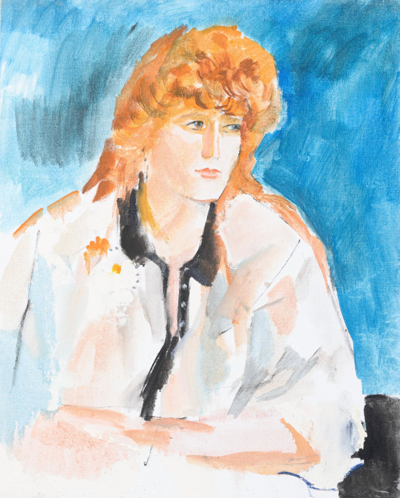 Elsie Streever Batzell. Lady With Red Hair.: Oil on board, 20 x 16 inches.
