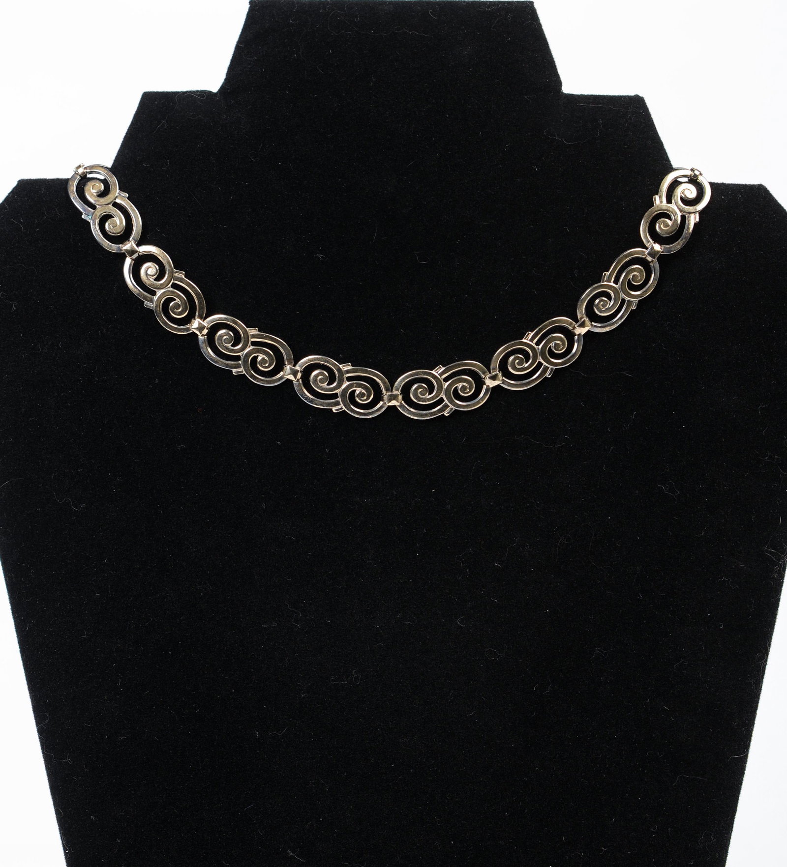 14K and Sterling Choker.: Mexican style. Total length 14.25 inches.