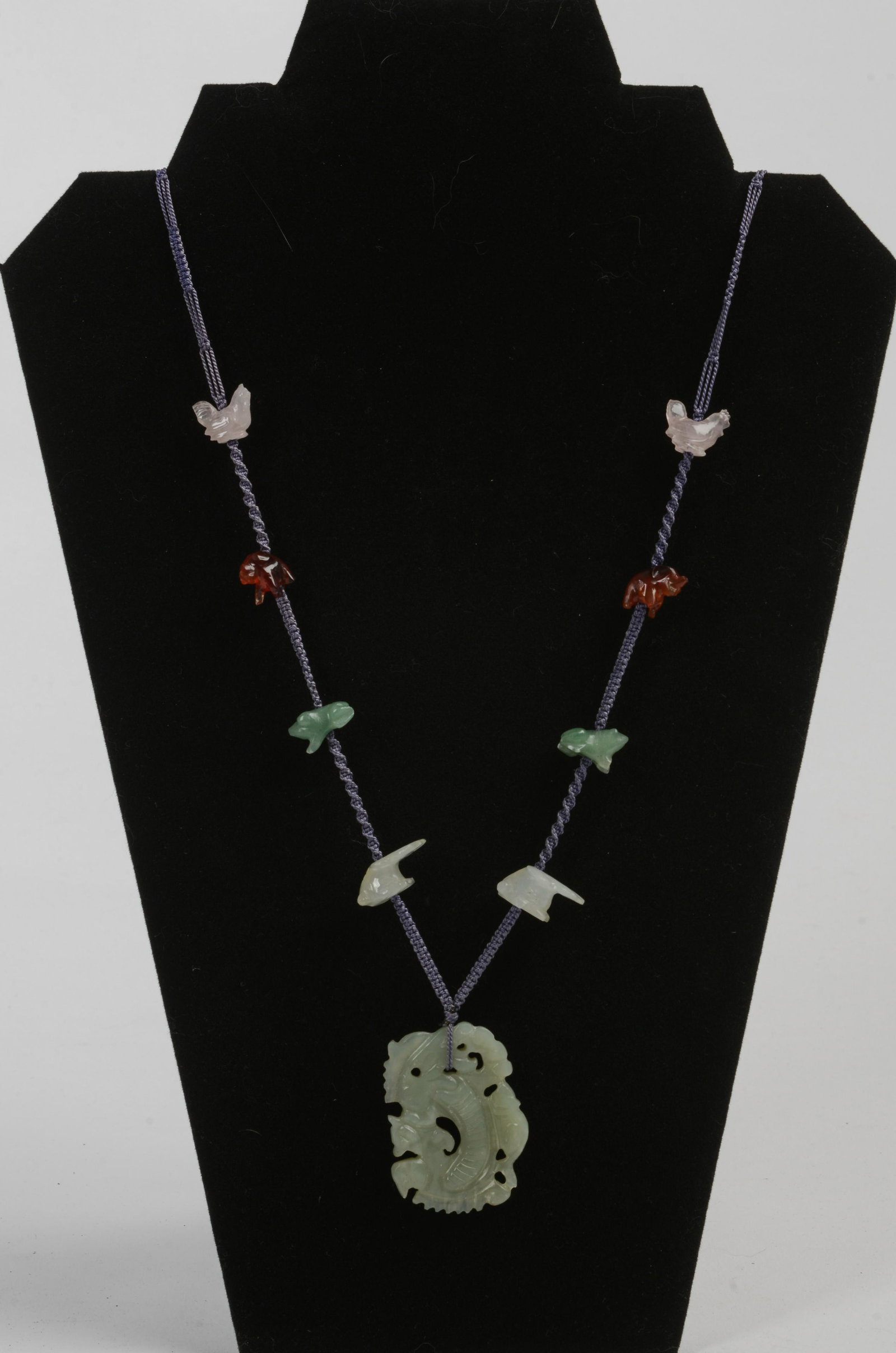 Carved Jade Necklace with Animals. (1 of 2)