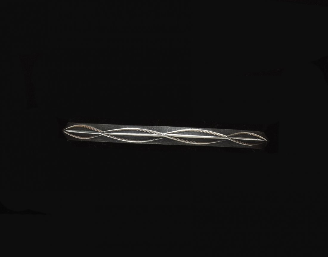 Navajo Sterling Cuff.: Marked Tahe, Sterling. Width 2.5 inches.