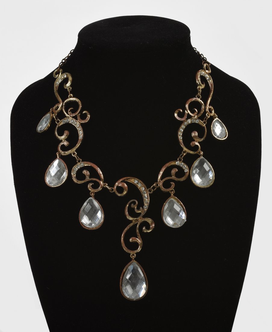 Large Multi-Color Marquis Statement Necklace and (1 of 2)