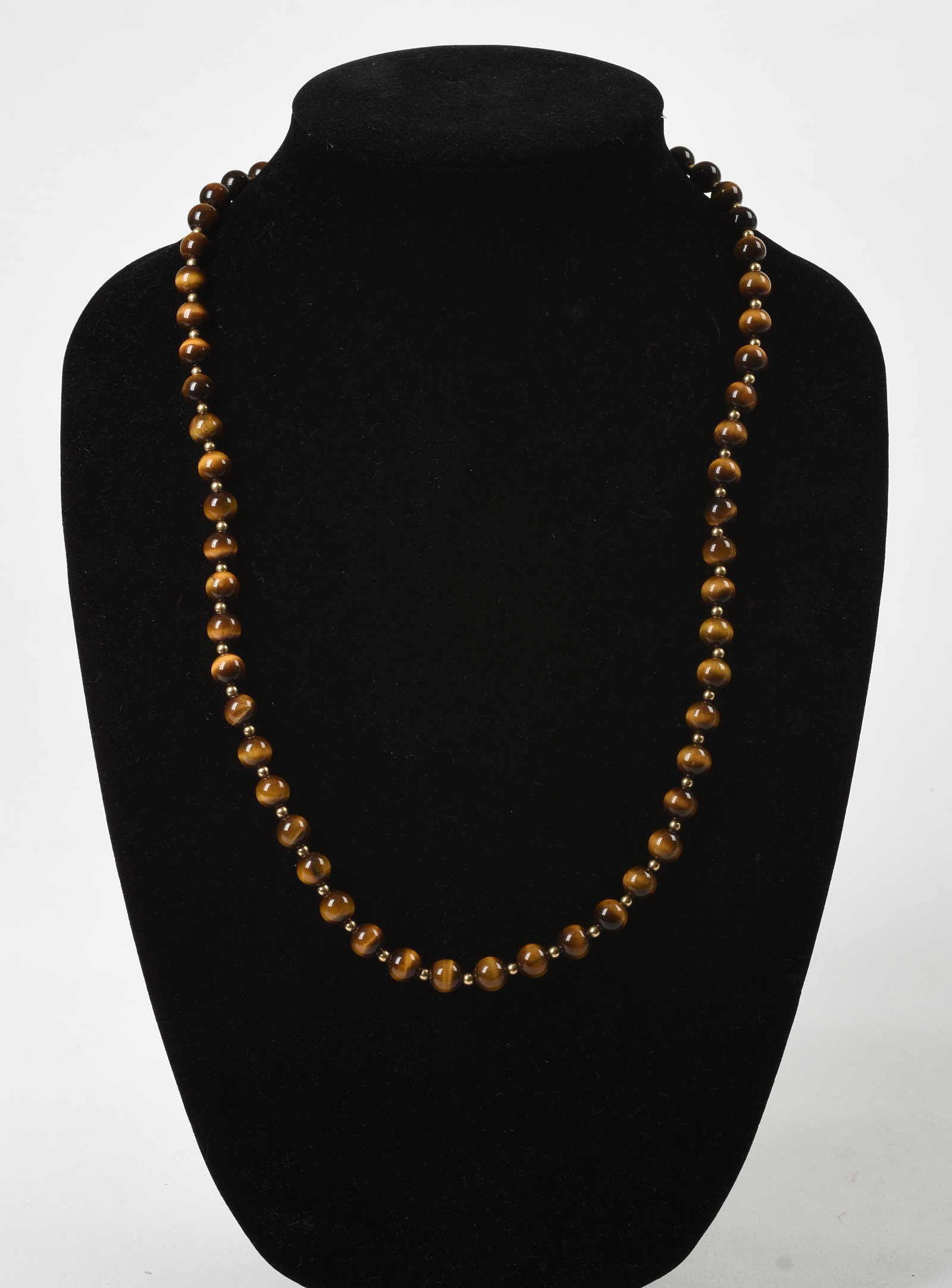 Tiger's Eye Bead Necklace.: Length 24 inches.