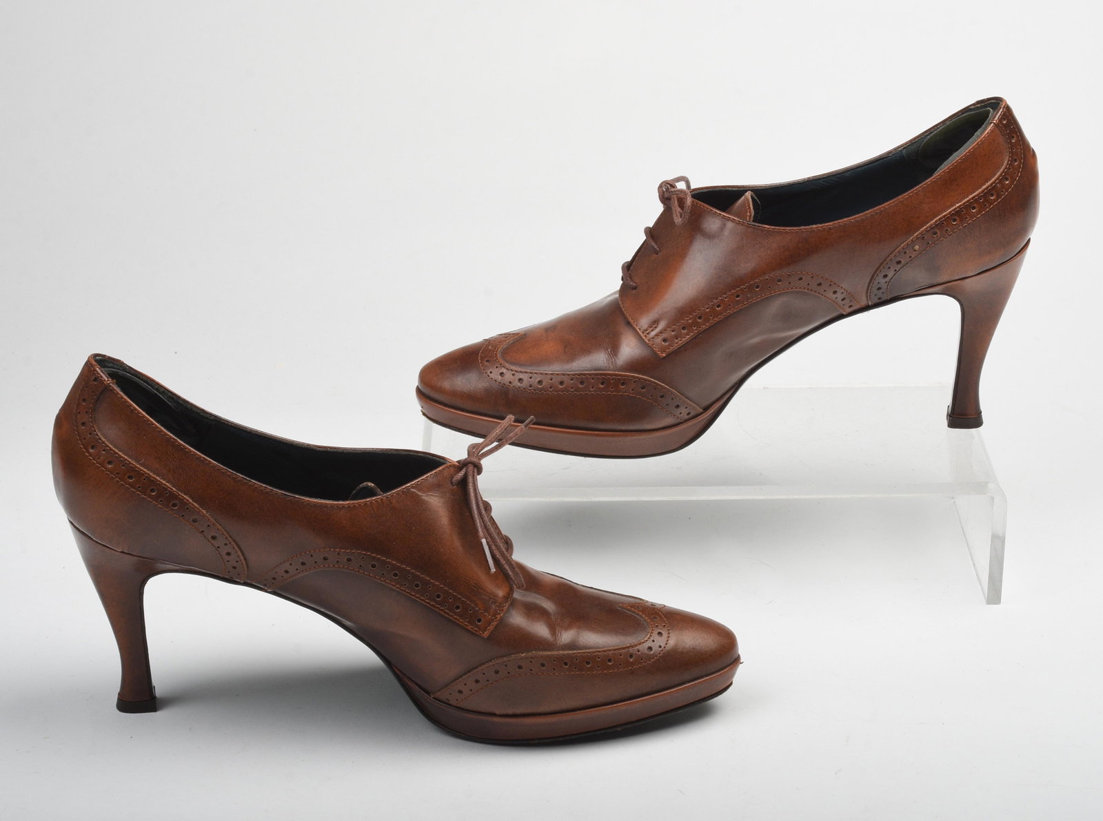 Pair of Biala Heels.: Made in Italy, leather. Size 9. Condition: slight on bottom.