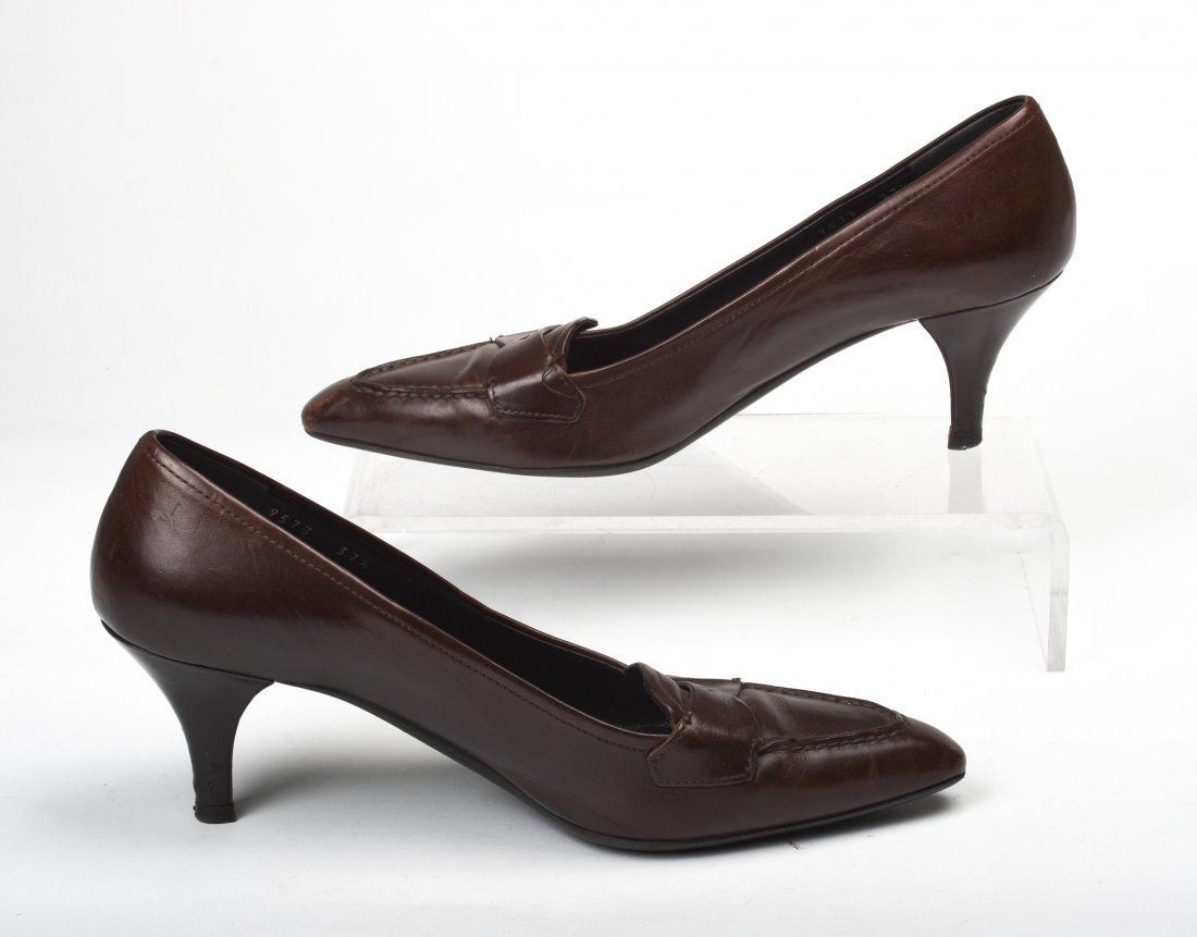 Pair of Prada Kitten Kitten Heels.: Size 37.5. Condition: good.