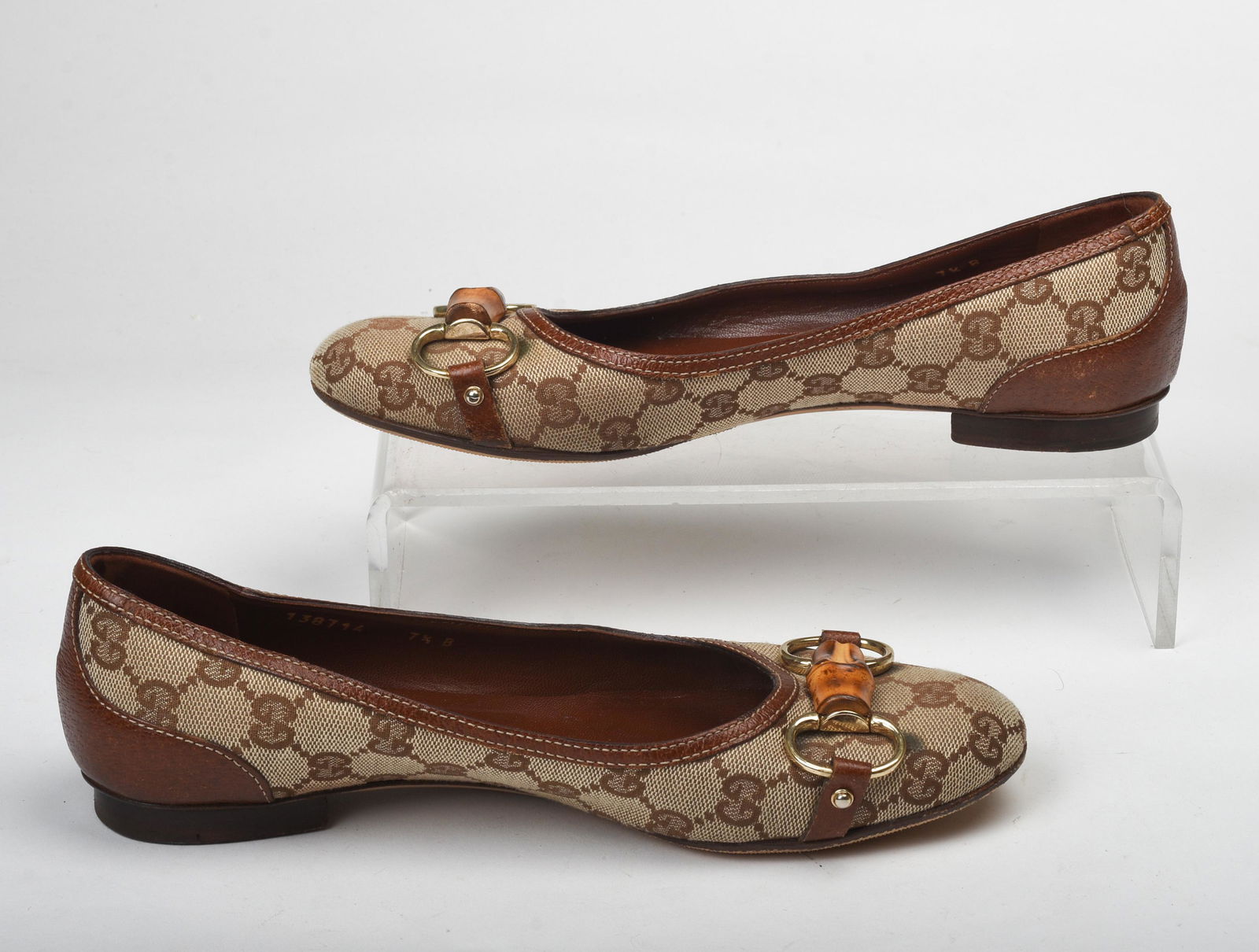 Pair of Gucci Mongram Ballet Flats. (1 of 5)