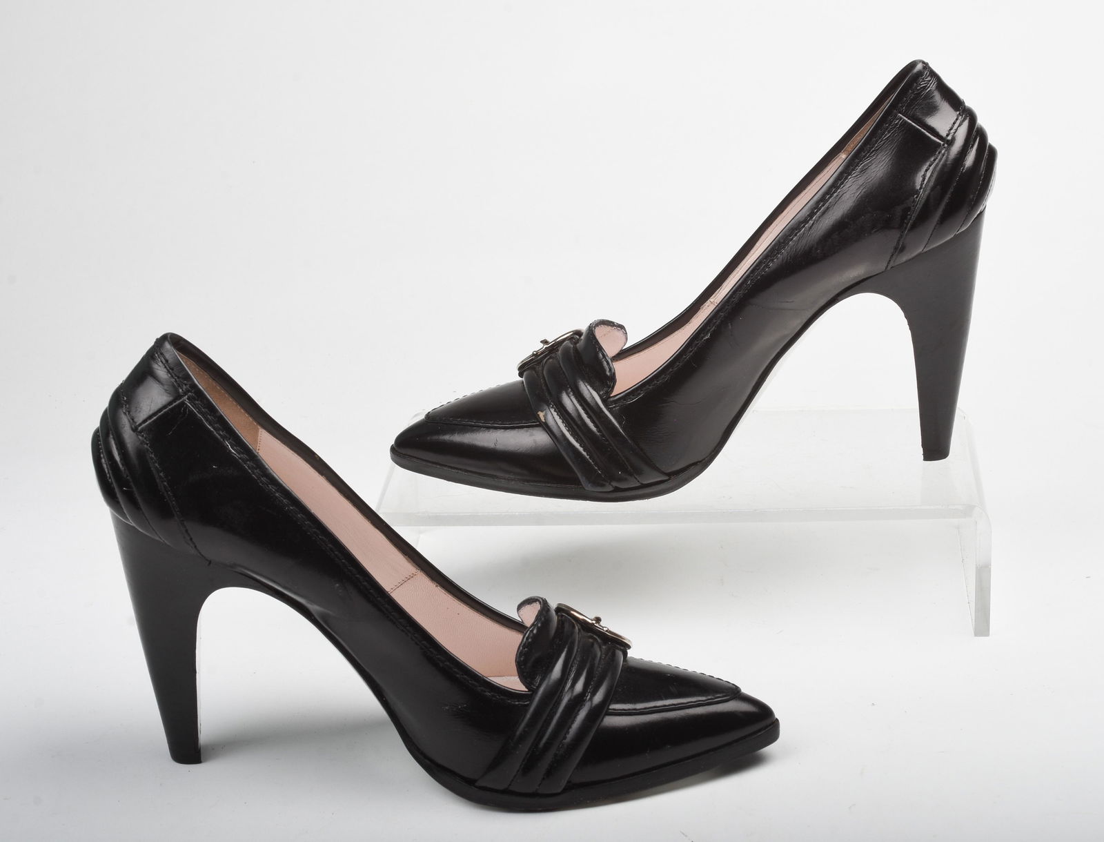 Pair of Black Pattent Leather Emilio Pucci Heels. (1 of 5)