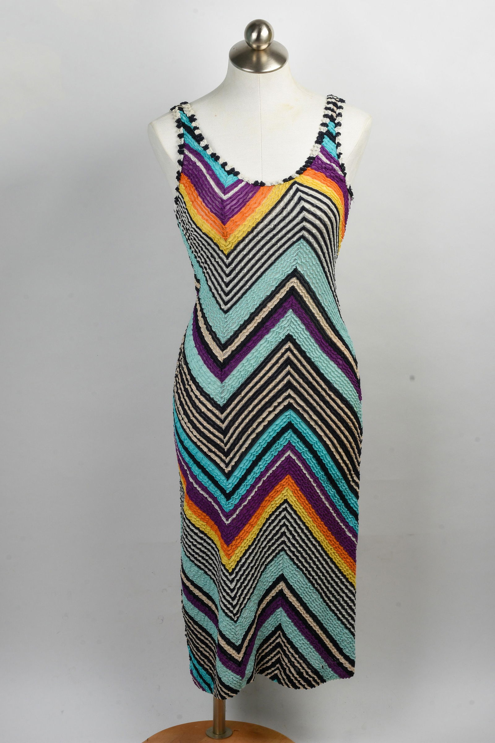 Missoni Mutlicolor Zigzag Ribbed-Knit Sleeves Dress (1 of 5)