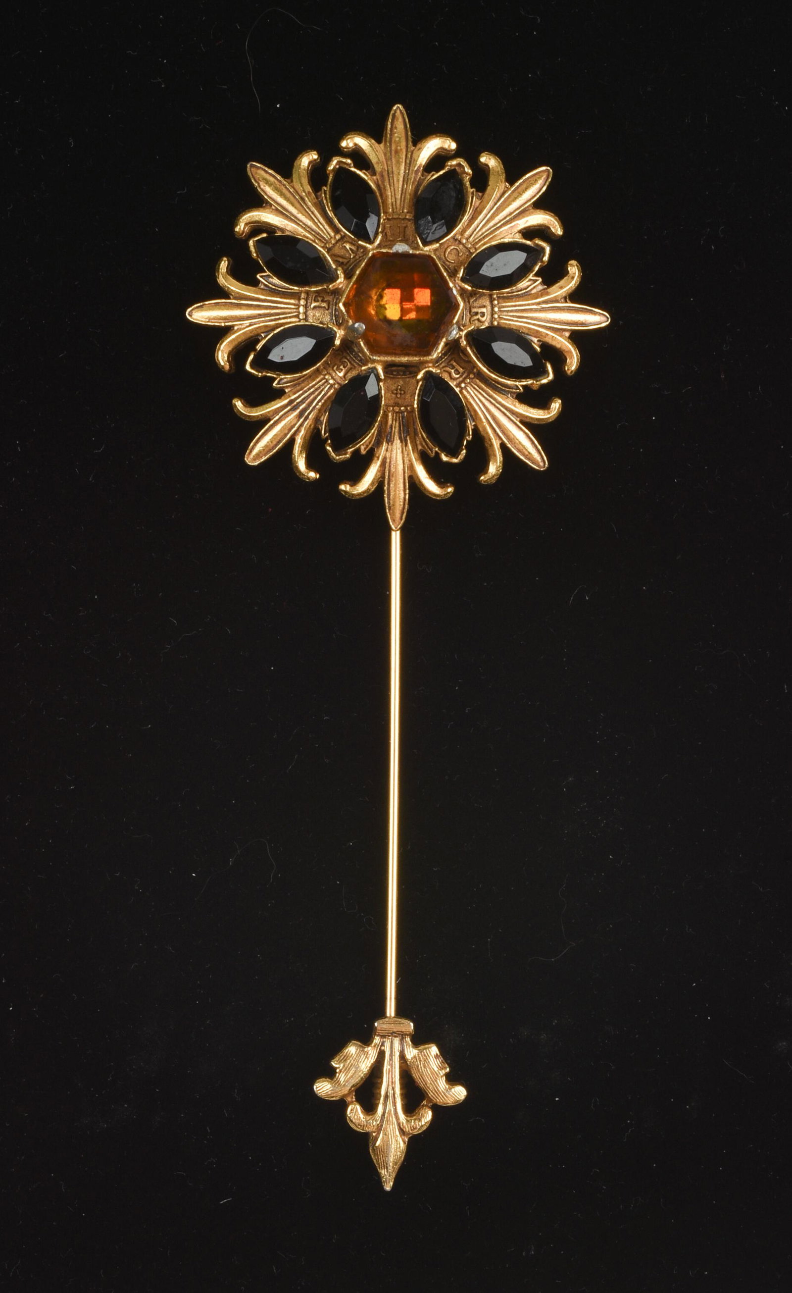 Extra Large Florenza Stick Pin.: French in design. Length 4.5 inches.