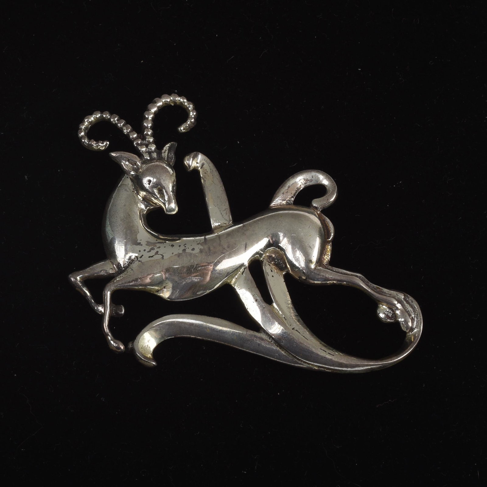 Gazelle Brooch.: Length 3.5 inches.
