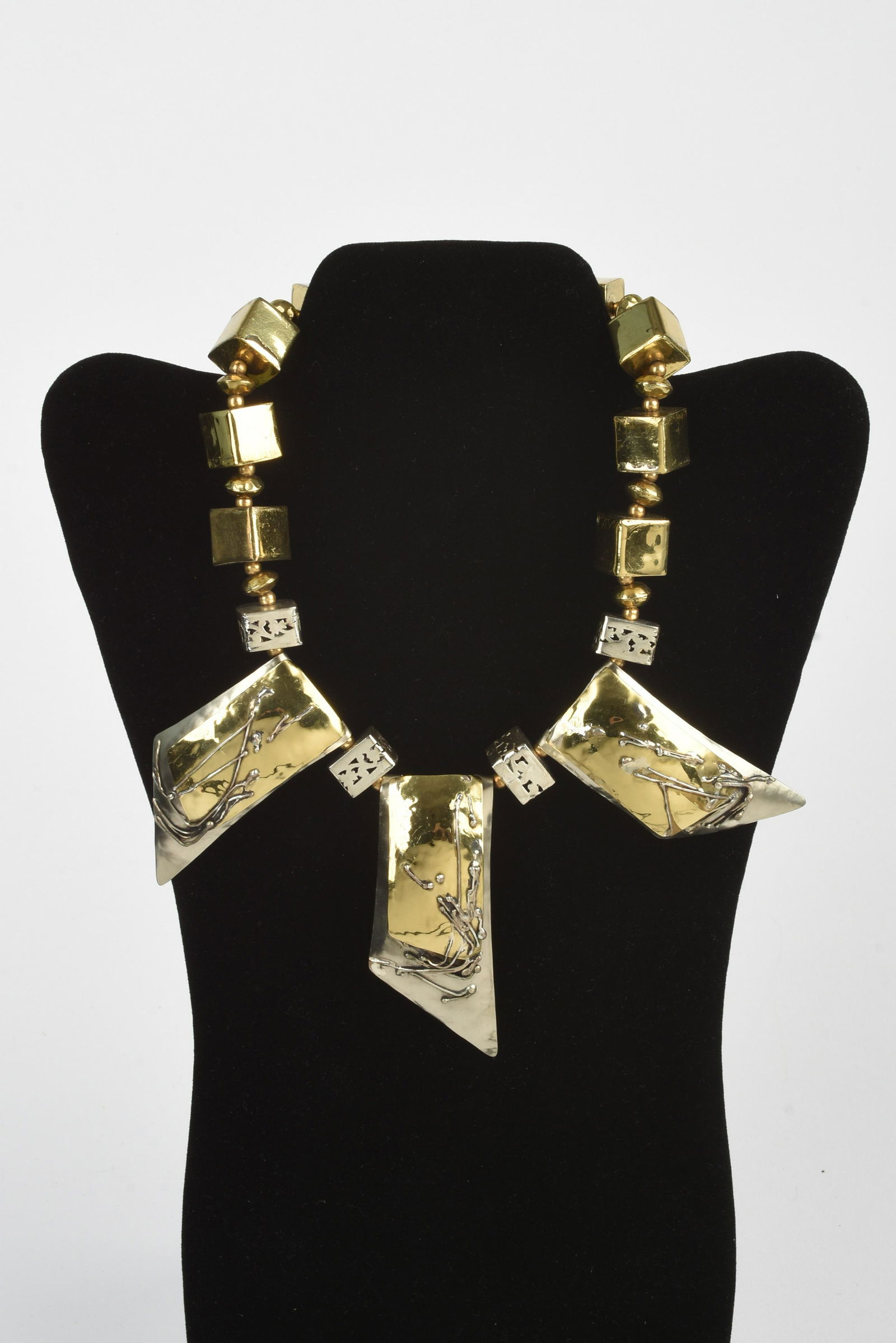 Ruth Rosenfeld Brass and Sterling Collar. (1 of 4)