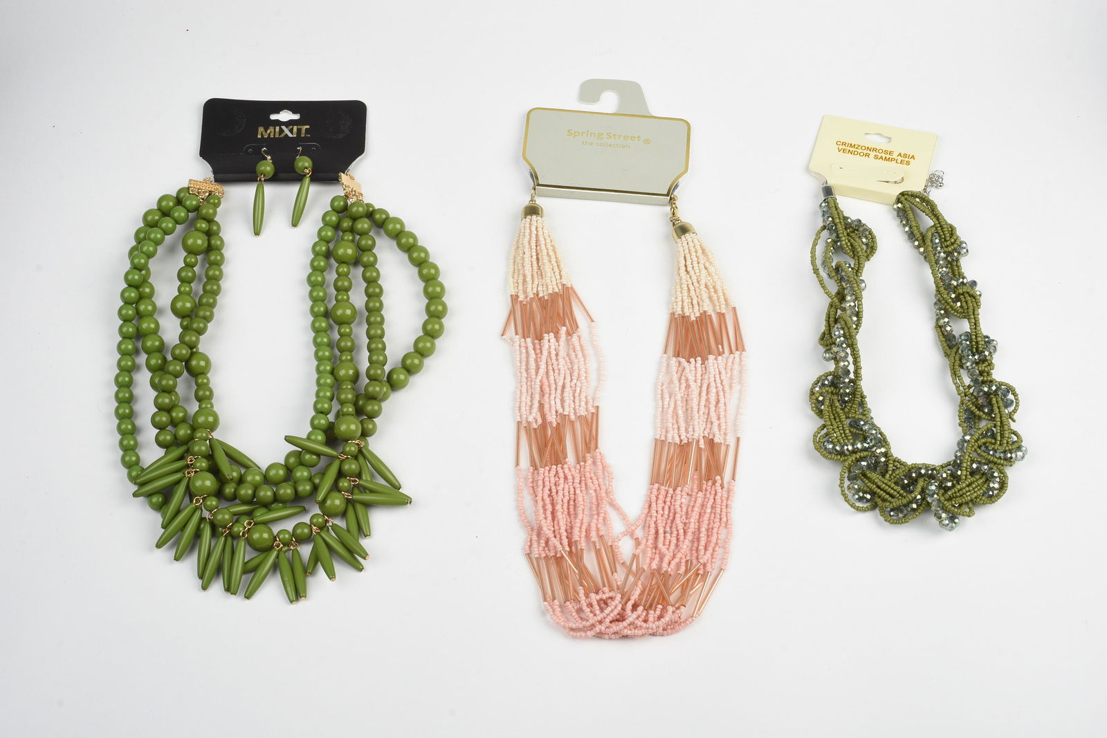 Group of Salesman Samples Costume Necklaces and Pair of (1 of 2)