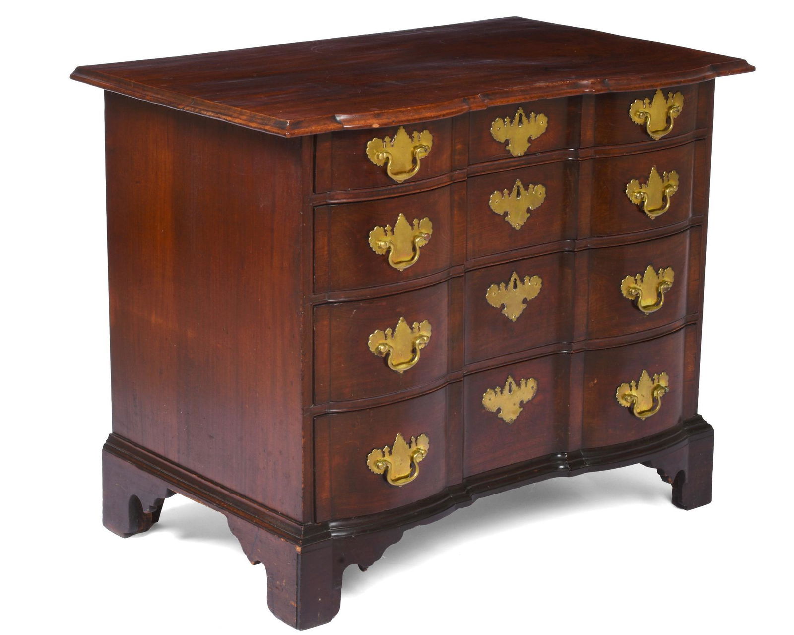 The Winslow Family Mahogany Block-Front Chest. (1 of 6)