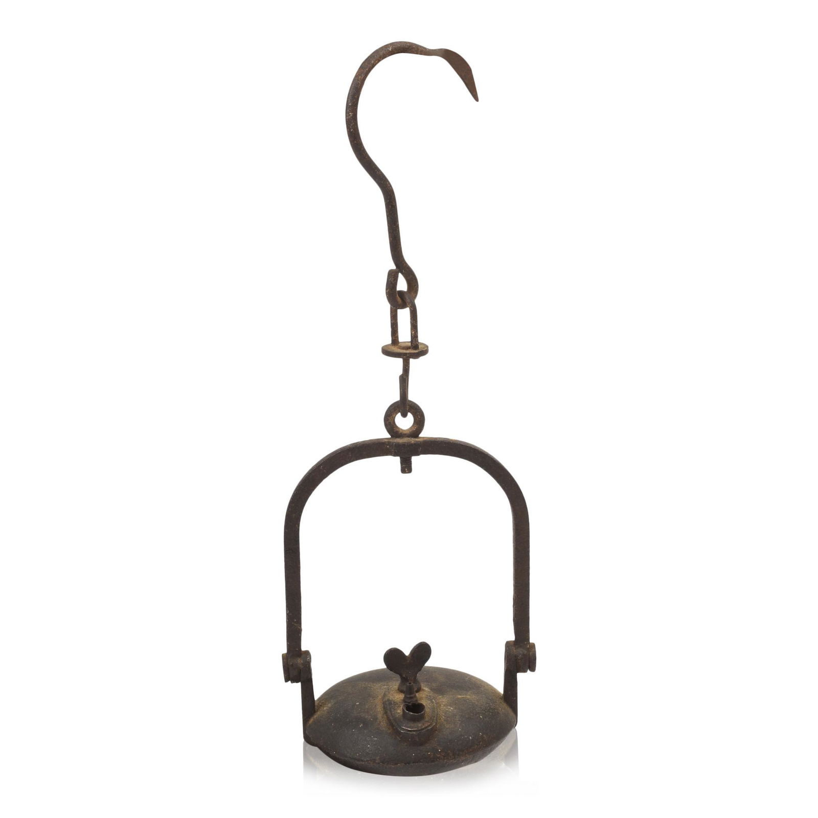 Wrought Iron Hanging Oil Lamp. (1 of 7)