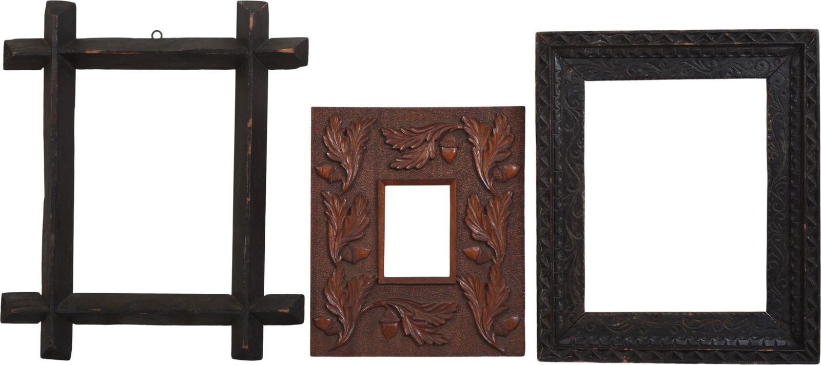 Three Folk Art Carved Frames. (1 of 2)