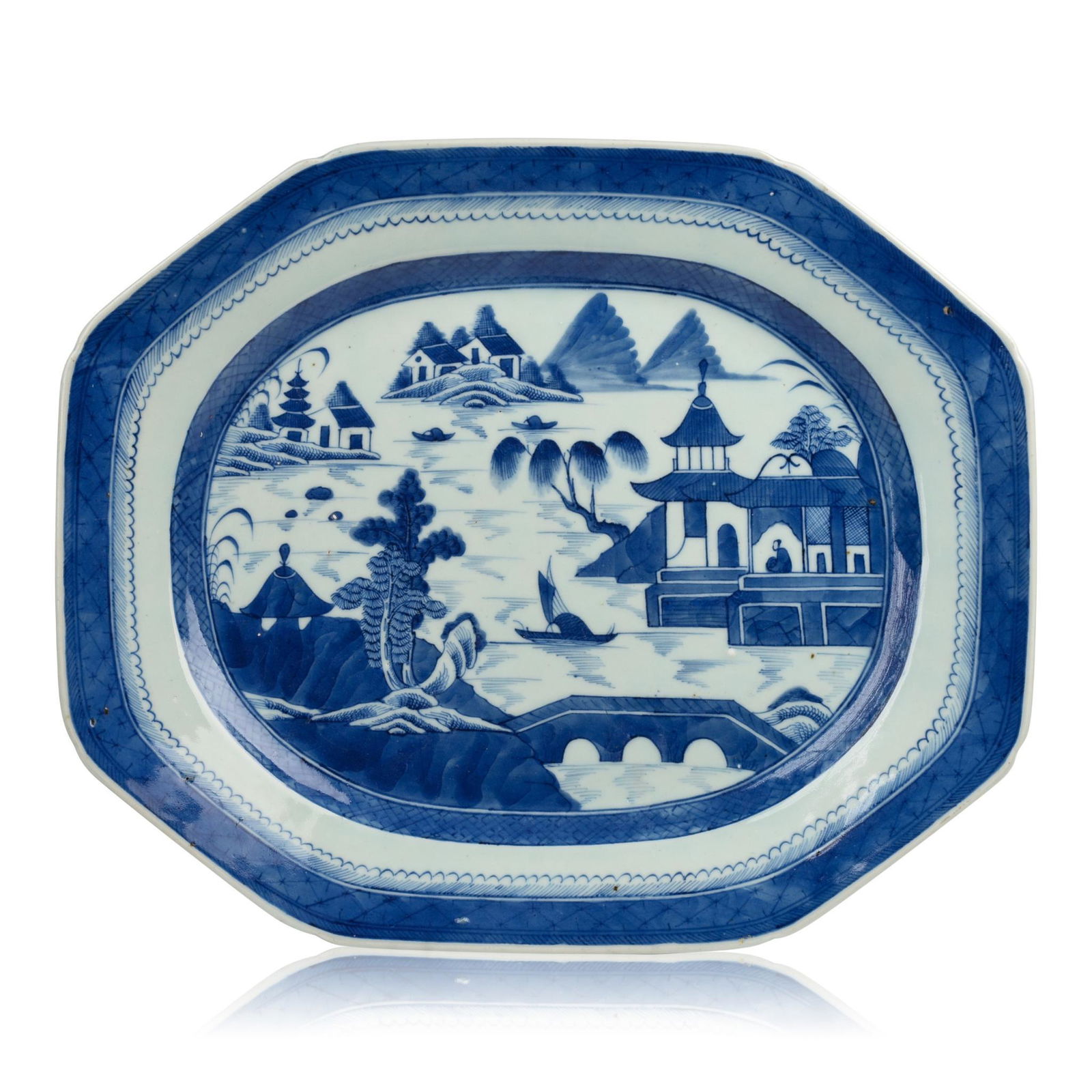 Large Chinese Canton Porcelain Platter. (1 of 2)