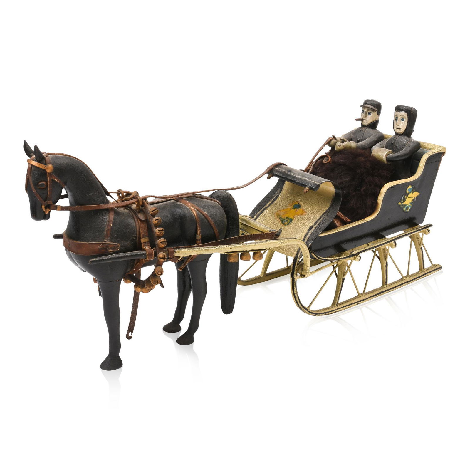 Folk Art Horse and Carriage Sculpture. (1 of 5)