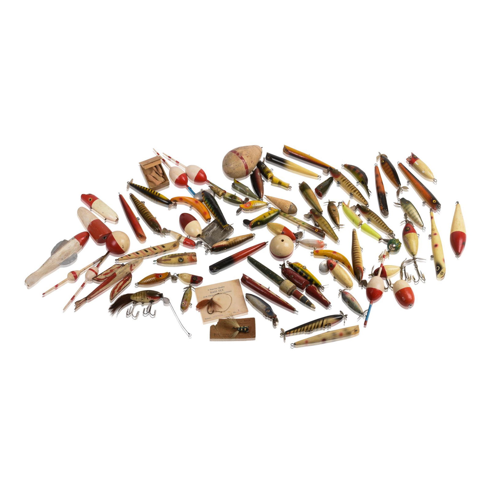 Large Group of Vintage Fishing Lures and Bobbers. (1 of 6)