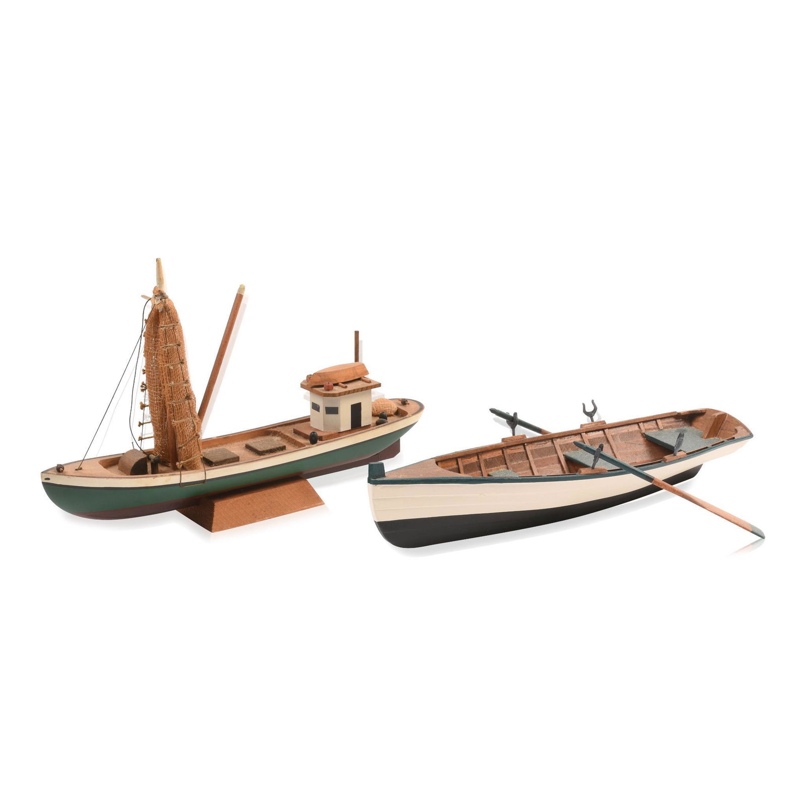 Two Small Boat Models, 20th Century. (1 of 6)