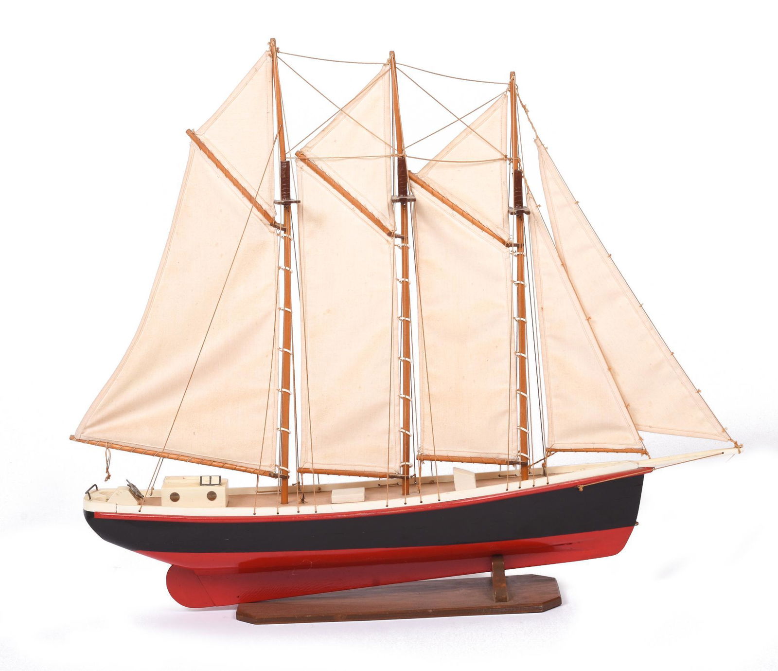 Model of a Schooner, 20th Century.: Length 32 inches, height 27 inches.