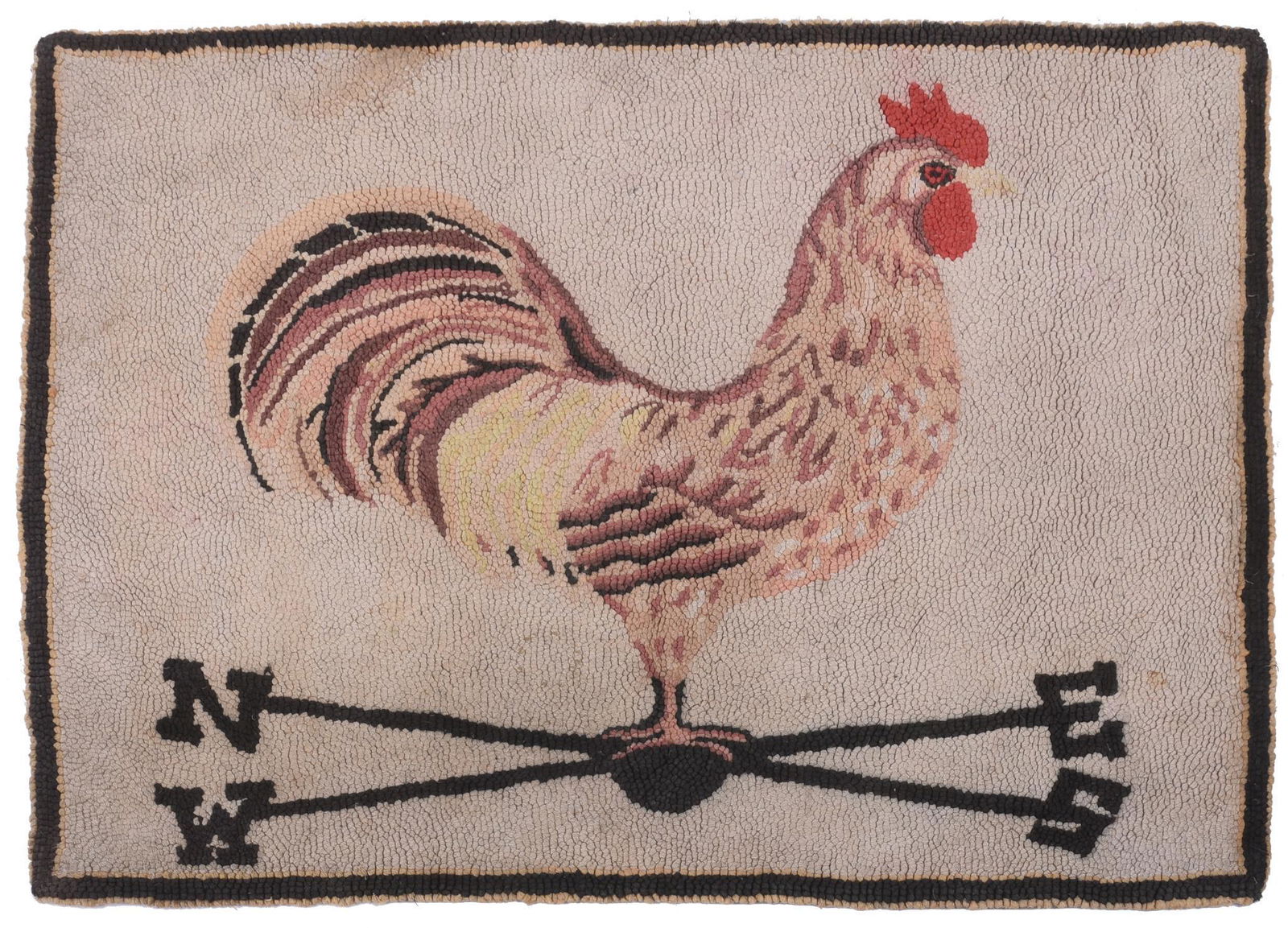 Rooster Hooked Rug. (1 of 1)