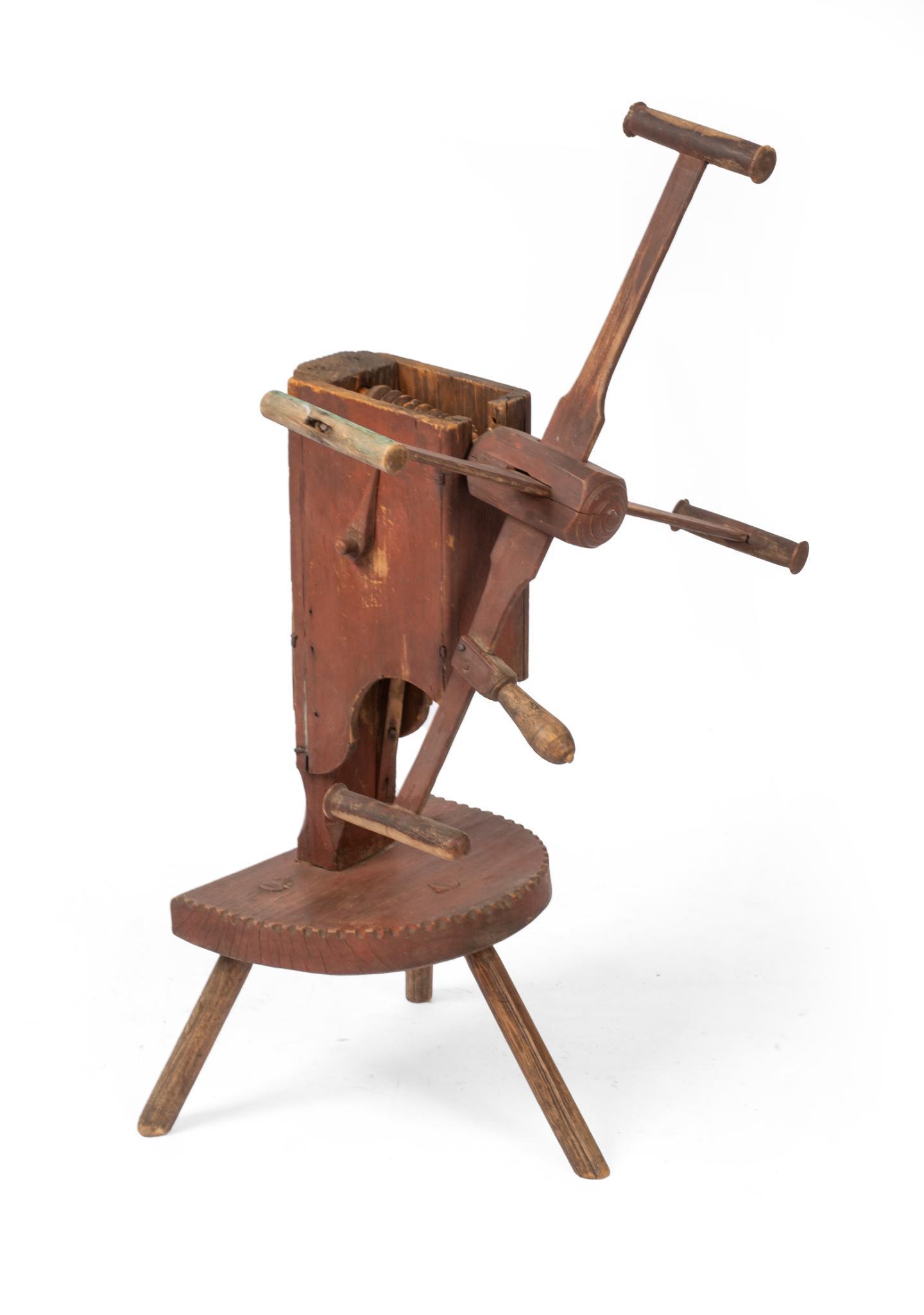 Early Wool Winder in Red Paint. (1 of 3)